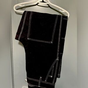 Black pants with white stitch detail size 34